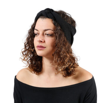 Haarband merino schwarz