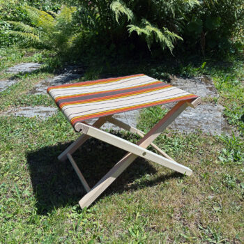FussHocker orange|braun gestreift